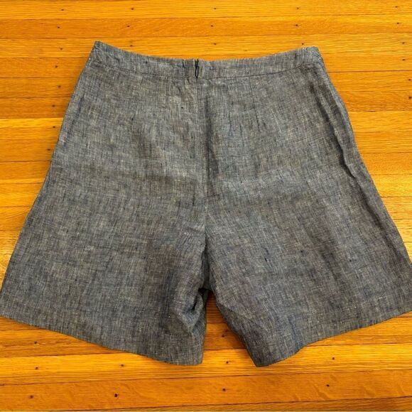 Boden blue/chambray 100% linen high waist shorts NWT - Picture 2 of 5